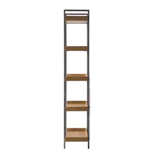 Bibliothèque DHARAI - largeur 80 cm Placage en bois véritable / Métal - Chêne / Argenté