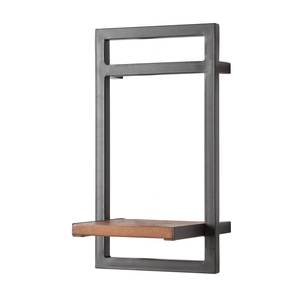 Étagère murale MANCHESTER Acacia massif / Métal - Acacia / Anthracite - 22 x 40 cm