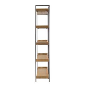 Bibliothèque DHARAI - largeur 160 cm Placage en bois véritable / Métal - Chêne / Argenté