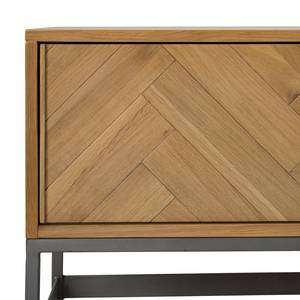 Tv-meubel DHARAI fineer van echt hout/metaal - eikenhout/zilverkleurig