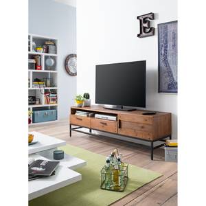 Tv-meubel Grasby I oud pijnboomhout/metaal - donker pijnboomhout/zwart
