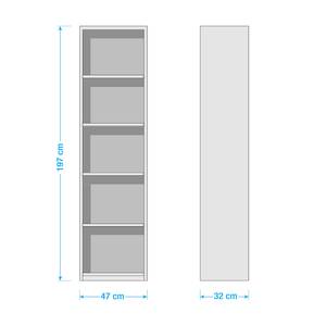 Open kast Kiydoo Wit - Plaatmateriaal - 47 x 197 x 32 cm