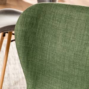 Chaises capitonnées Livaras Tissu / Hêtre massif - Tissu Radis: Vert olive - Lot de 2