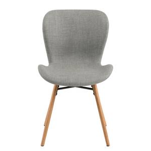 Chaises capitonnées Livaras Tissu Radis: Gris clair - Lot de 2