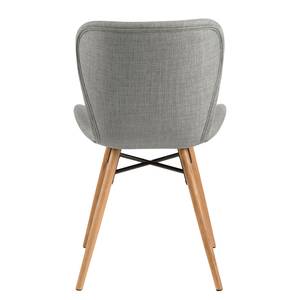 Chaises capitonnées Livaras Tissu / Hêtre massif - Tissu Radis: Gris clair - Lot de 2