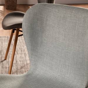 Chaises capitonnées Livaras Tissu / Hêtre massif - Tissu Radis: Gris clair - Lot de 2