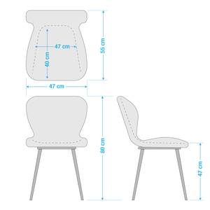 Sedia imbottita Livaras Tessuto/Faggio massello - Tessuto Radis: grigio chiaro - Set da 2