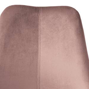 Chaises capitonnées Aledas IV Velours / Caoutchouc massif - Vieux rose / Noir - Rose vieilli - Noir - Lot de 2