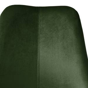 Gestoffeerde stoel Aledas IV (pootkleur) fluweel/massief rubberboomhout - donkergroen / zwart - Donkergroen - Zwart - 2-delige set