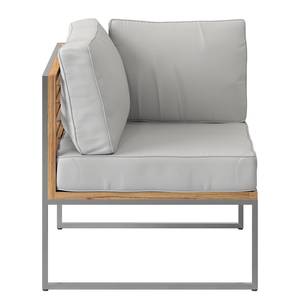 Fauteuil d’angle TEAKLINE Tissu / Teck massif - Gris lumineux