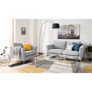 Fauteuil Mirabela structuurstof - Platinakleurig - Platinakleurig