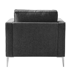 Fauteuil Mirabela Tissu structuré - Noir chiné - Noir chiné