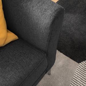 Fauteuil Mirabela structuurstof - Gemêleerd zwart - Gemêleerd zwart