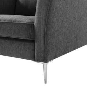 Fauteuil Mirabela Tissu structuré - Noir chiné - Noir chiné