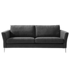 Sofa Mirabela (3-Sitzer) Strukturstoff - Schwarz meliert