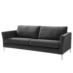 Sofa Mirabela (3-Sitzer) Strukturstoff - Schwarz meliert