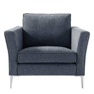 Fauteuil Mirabela Tissu structuré - Gris bleu - Gris bleu