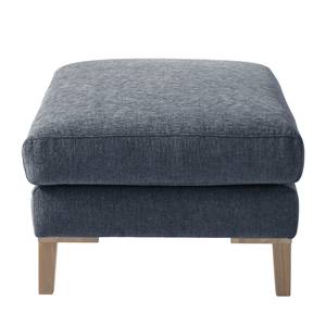 Pouf repose-pieds Berilo Tissu structuré - Gris bleu - Gris bleu