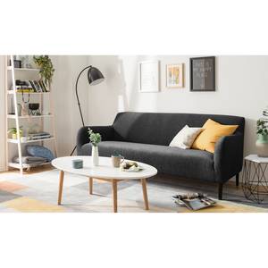 Sofa Maruto (3-Sitzer) Strukturstoff - Schwarz meliert