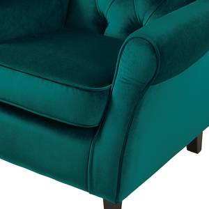 Oorfauteuil Luro fluweel - Velours Gala: Petrolblauw