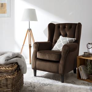 Oorfauteuil Luro fluweel - Velours Gala: Chocoladekleurig