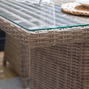 Gartentisch Villebon I Sicherheitsglas / Polyrattan - Braun