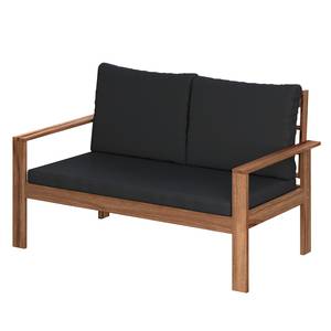 Ensemble de table et chaises Mimo (4 élé Tissu / Acacia massif - Noir / Marron