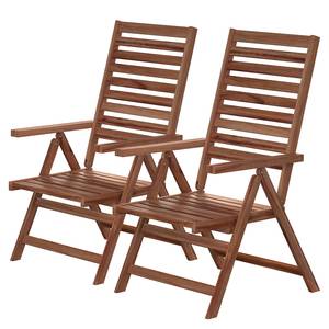 Chaises pliantes Mimo I (lot de 2) Acacia massif - Marron