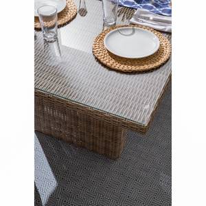 Tavolo da giardino Villebon I Beige - Marrone - Vetro - Rattan sintetico - 200 x 74 x 100 cm