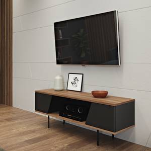 Tv-meubel Dixie walnotenhout/mat zwart - Walnoothoutkleurig/Zwart