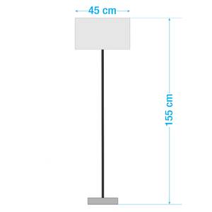 Staande lamp Ducey katoen/staal - 1 lichtbron