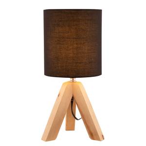 Tafellamp Pam katoen/massief grenenhout - Zwart