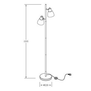 Staande lamp Tripod Pic ijzer - zwart/grenenhouten look