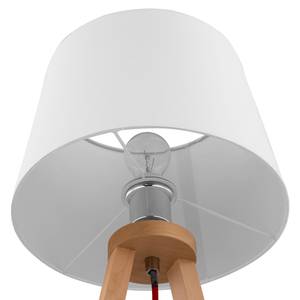 Lampe Lowa Étoffe de coton / Pin massif - Blanc / Marron