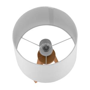 Lampe Lowa Étoffe de coton / Pin massif - Blanc / Marron