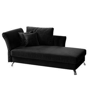 Chaise longue Habay microvezel - Zwart - Armleuning vooraanzicht links