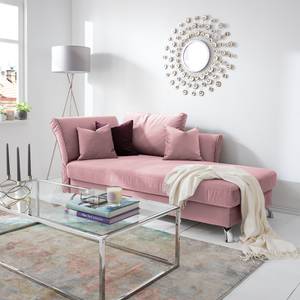 Chaise longue Habay microvezel - Mauve - Armleuning vooraanzicht links