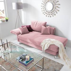 Chaise longue Habay microvezel - Mauve - Armleuning vooraanzicht links