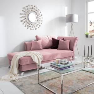 Chaise longue Habay microvezel - Mauve - Armleuning vooraanzicht rechts