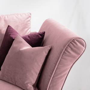 Chaise longue Habay microvezel - Mauve - Armleuning vooraanzicht rechts