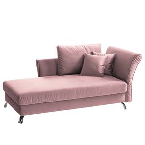 Chaise longue Habay microvezel - Mauve - Armleuning vooraanzicht rechts