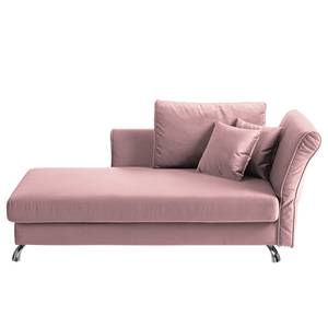 Chaise longue Habay microvezel - Mauve - Armleuning vooraanzicht rechts