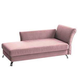 Chaise longue Habay microvezel - Mauve - Armleuning vooraanzicht rechts