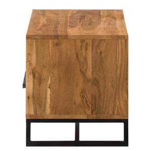 Table de chevet Woodson II Acacia massif - Acacia marron clair / Anthracite - 40 cm - Acacia Marron clair