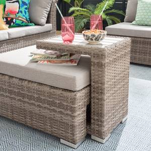 Loungeset Le Vaux (5-teilig) Webstoff / Polyrattan - Beige / Graubraun