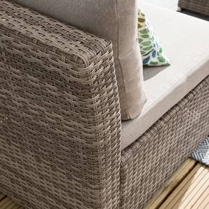 Loungeset Le Vaux (5-delig) geweven stof/polyrotan - beige/grijsbruin