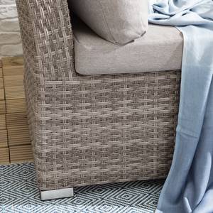 Loungeset Le Vaux (5-delig) geweven stof/polyrotan - beige/grijsbruin