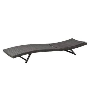 Chaise longue Solana Polyrotin / Acier - Anthracite / Noir