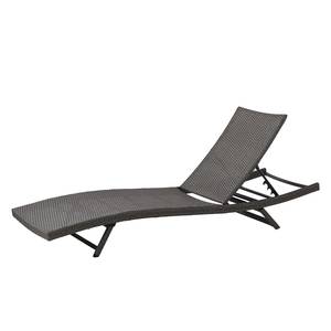 Chaise longue Solana Polyrotin / Acier - Anthracite / Noir