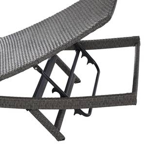 Chaise longue Solana Polyrotin / Acier - Anthracite / Noir